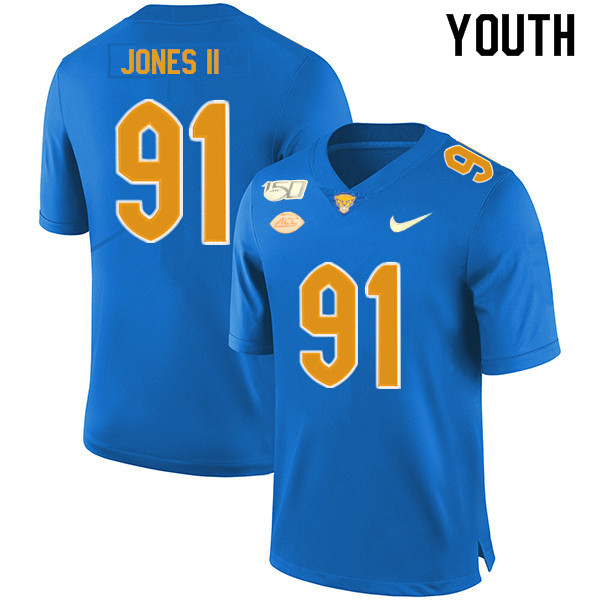 2019 Youth #91 Patrick Jones II Pitt Panthers College Football Jerseys Sale-Royal